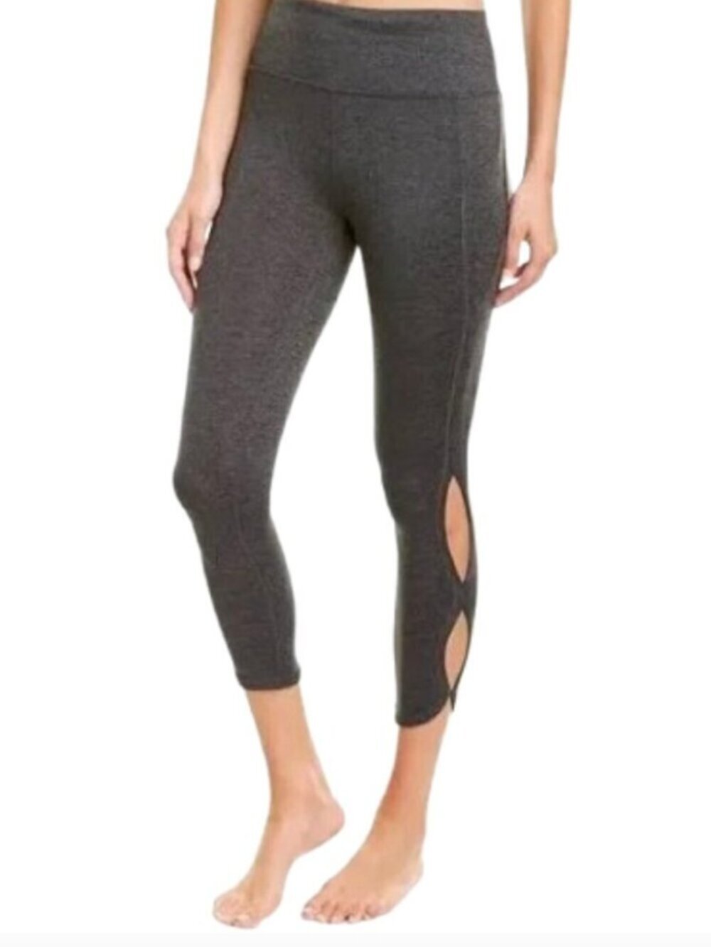 Woman's M FP Movement Charcoal Gray High Rise 3/4 Infinity Athletic Leggings